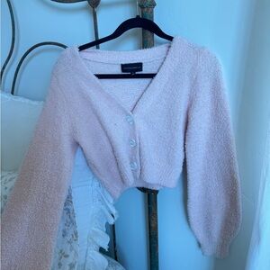 Fuzzy light pink cardigan